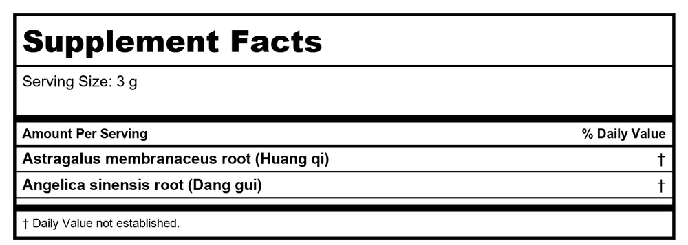Plum Flower Dang Gui Bu Xue San, Extract Powder By May Way - Supplement Facts panel