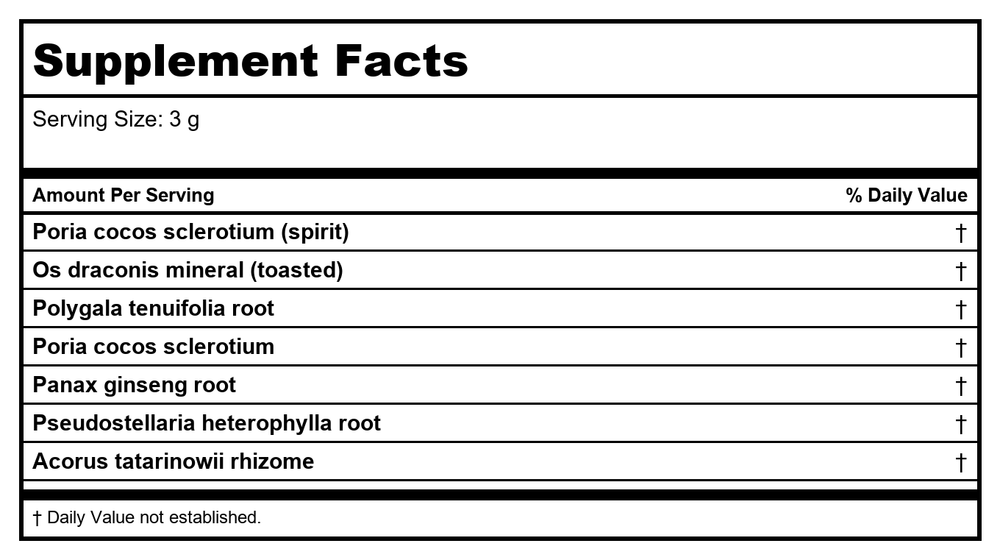 Plum Flower Ding Zhi San  extract powder by MayWay - Supplement Facts panel
