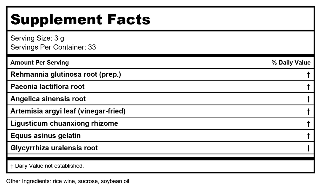 Plum Flower Jiao Ai San  extract powder by MayWay - Supplement Facts panel