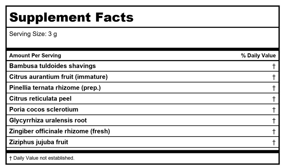 Plum Flower Wen Dan San  extract powder by MayWay - Supplement Facts panel