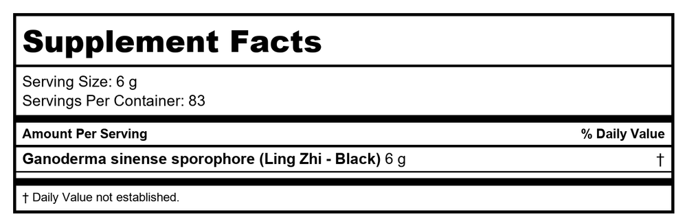 Plum Flower Ling Zhi (Hei)  extract powder by MayWay - Supplement Facts panel