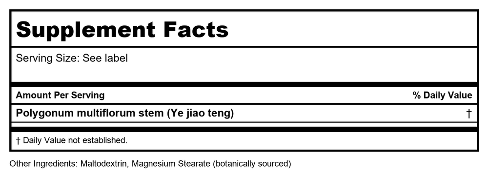Plum Flower Ye Jiao Teng  extract powder by MayWay - Supplement Facts panel