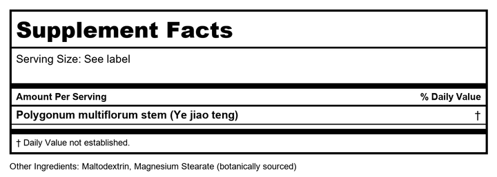 Plum Flower Ye Jiao Teng  extract powder by MayWay - Supplement Facts panel