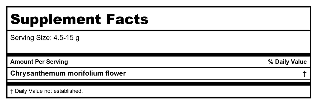 Plum Flower Ju Hua  extract powder by MayWay - Supplement Facts panel