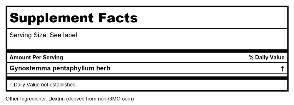 Plum Flower Gynostemma Pentaphyllum Herb Powder Concentrate Jiao Gu Lan 100 gr by MayWay - Supplement Facts panel