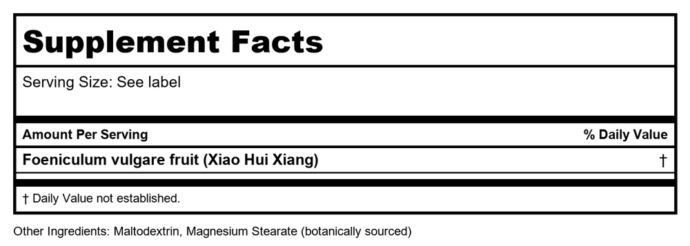 Plum Flower Xiao Hui Xiang  extract powder by MayWay - Supplement Facts panel