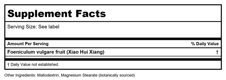 Plum Flower Xiao Hui Xiang  extract powder by MayWay - Supplement Facts panel