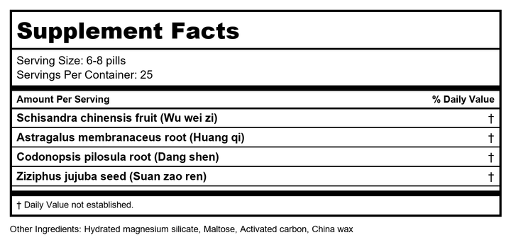 Plum Flower Wu Wei Zi, extract powder by MayWay - Supplement Facts panel