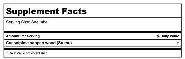 Plum Flower Su Mu, extract powder by MayWay - Supplement Facts panel