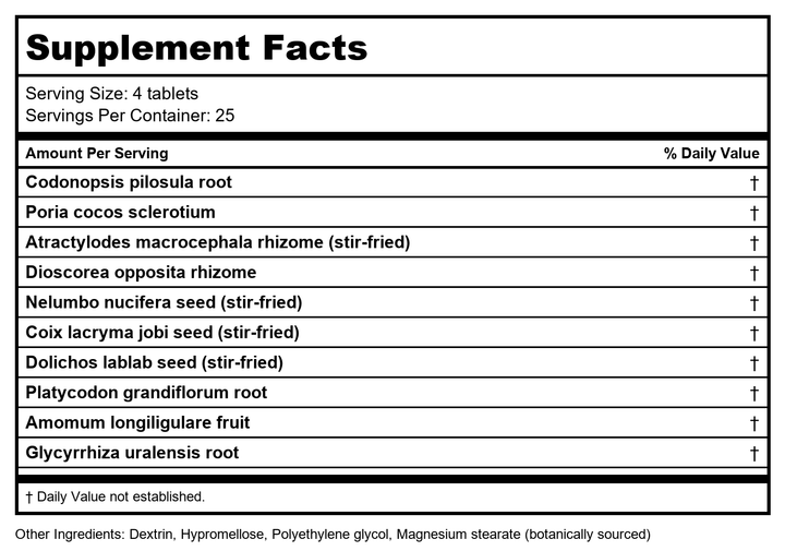 Plum Flower Bai Zhu (Chao) extract powder by MayWay - Supplement Facts panel