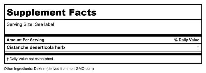 Plum Flower Rou Cong Rong  extract powder by MayWay - Supplement Facts panel