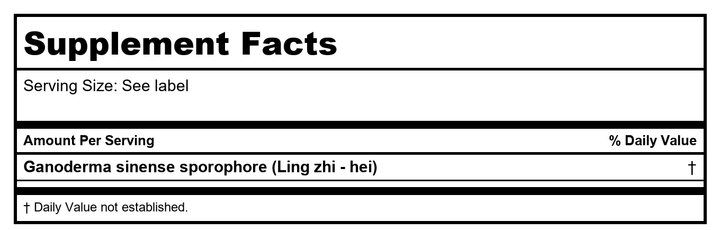 Plum Flower Ling Zhi (hei), Powder, Unsulfured by MayWay - Supplement Facts panel