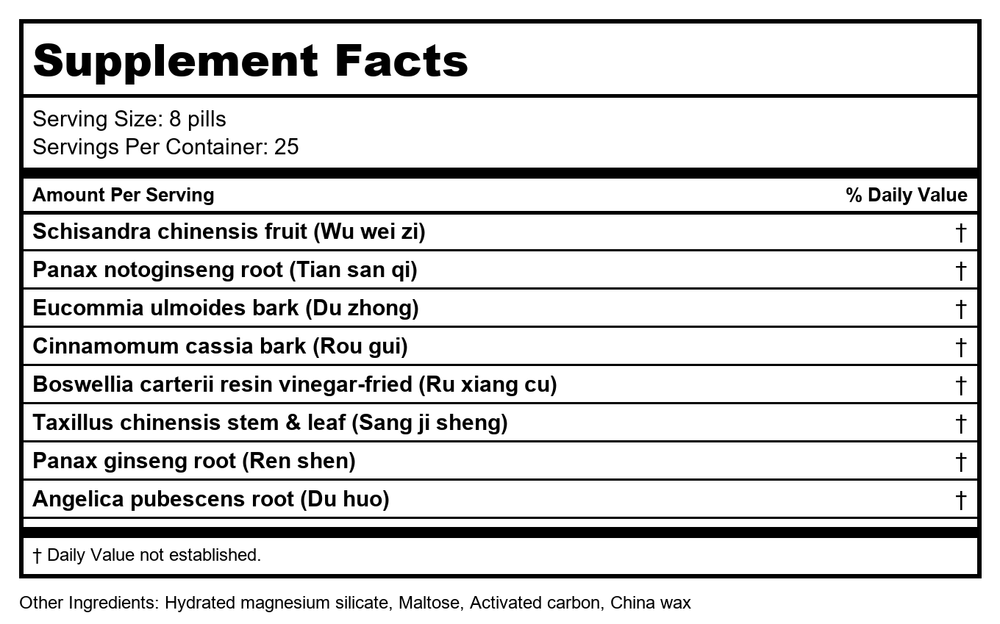 Plum Flower Tian San Qi (Shu)  powder  unsulfured by MayWay - Supplement Facts panel