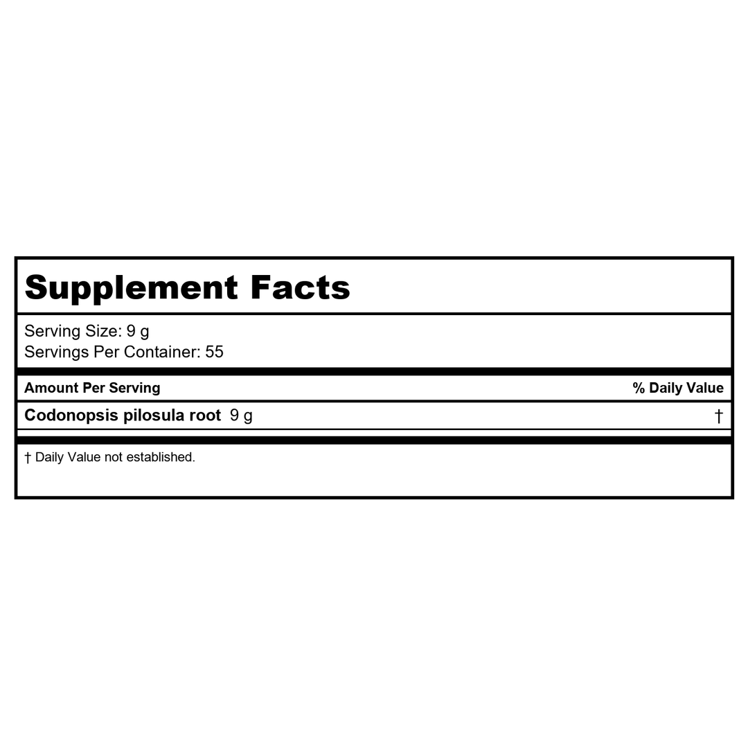 Plum Flower Dang Shen  powder  unsulfured by MayWay - Supplement Facts panel