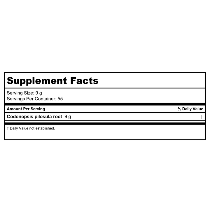 Plum Flower Dang Shen  powder  unsulfured by MayWay - Supplement Facts panel