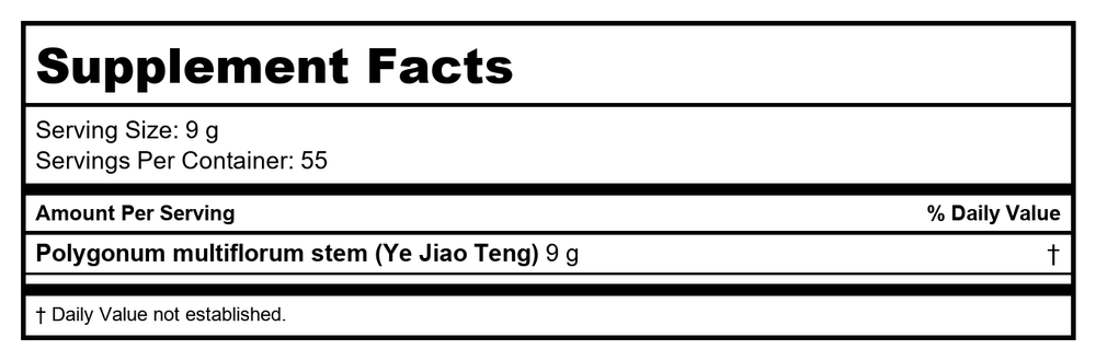 Plum Flower Ye Jiao Teng  powder  unsulfured by MayWay - Supplement Facts panel