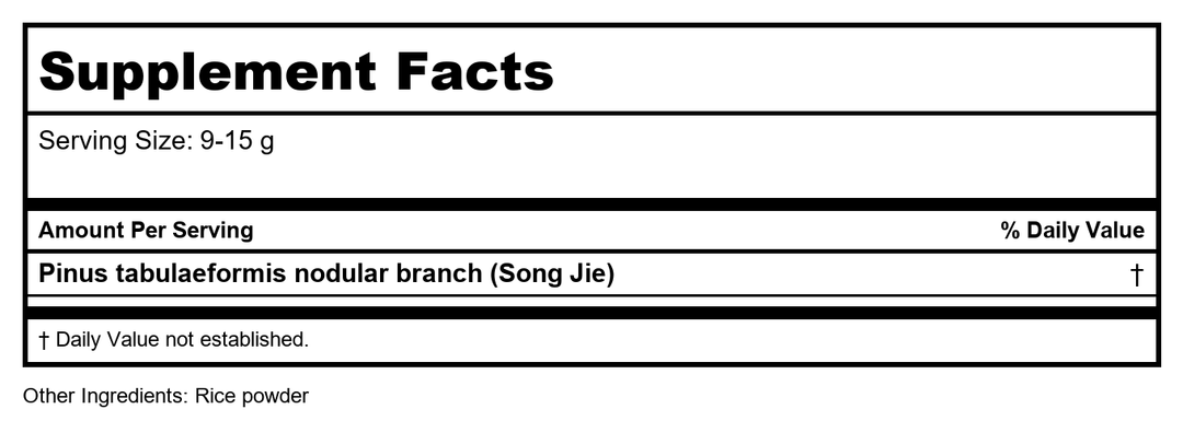 Plum Flower Song Jie, Powder, unsulfured by MayWay - Supplement Facts panel