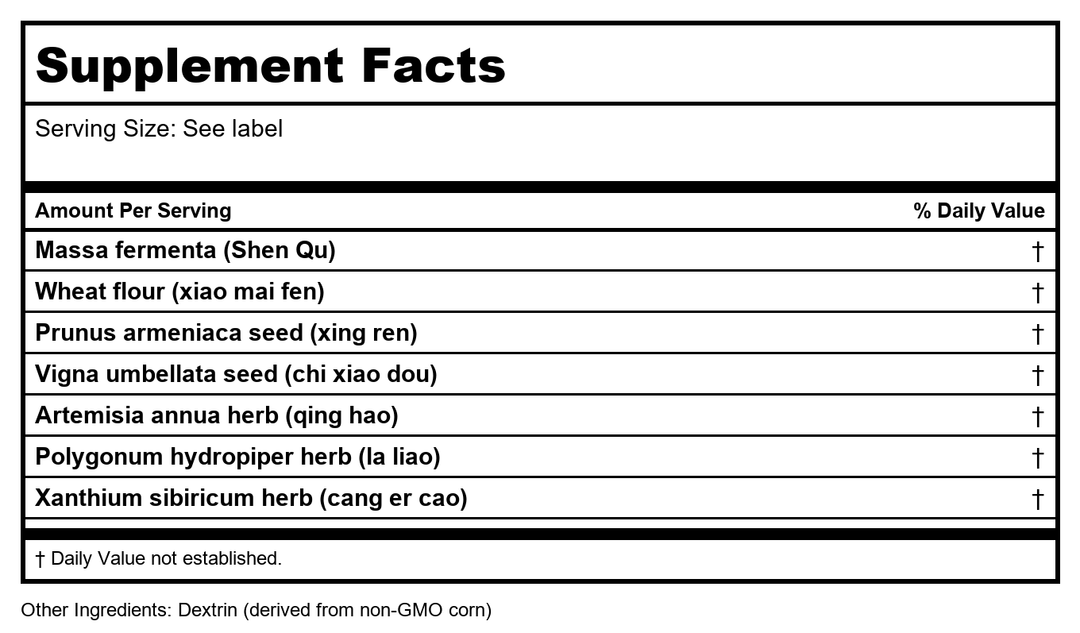 Plum Flower Shen Qu, Powder, Unsulfured by MayWay - Supplement Facts panel