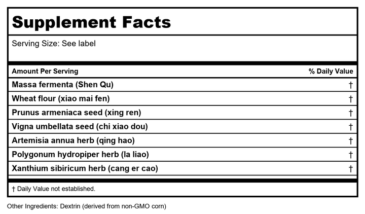 Plum Flower Shen Qu, Powder, Unsulfured by MayWay - Supplement Facts panel