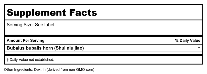 Plum Flower Shui Niu Jiao  unsulfured by MayWay - Supplement Facts panel