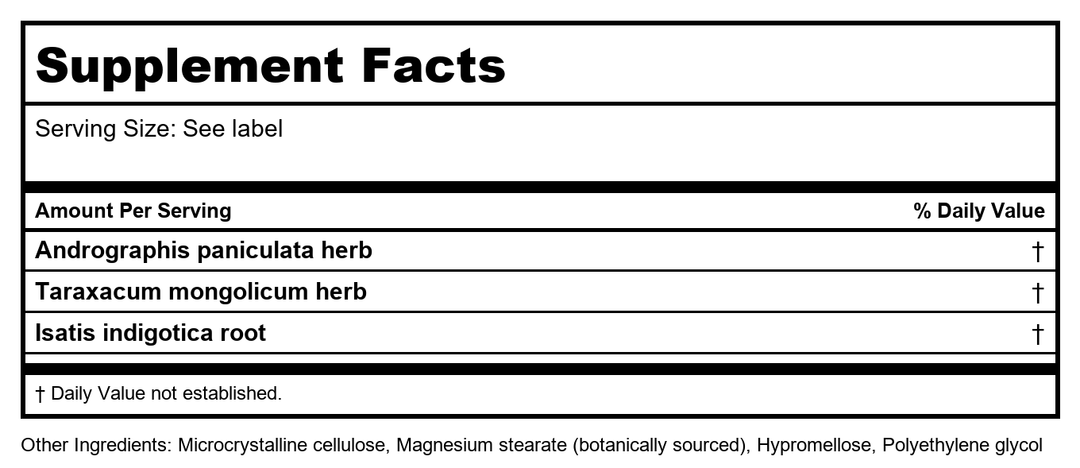 Plum Flower Lian Ou by MayWay - Supplement Facts panel