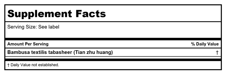 Plum Flower Tian Zhu Huang, Unsulfured by MayWay - Supplement Facts panel