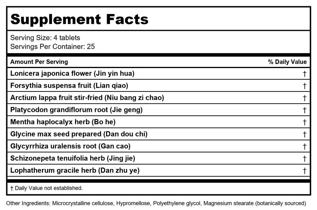 Plum Flower Jin Yin Hua, Whole Herb by MayWay - Supplement Facts panel