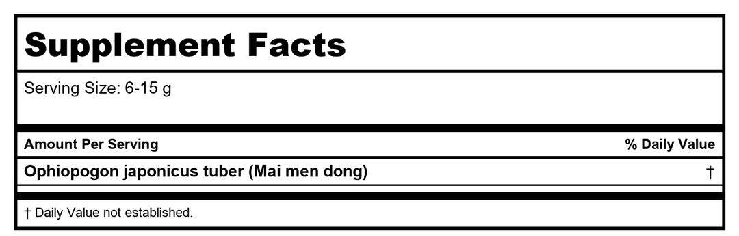 Plum Flower Qu Mai  unsulfured by MayWay - Supplement Facts panel