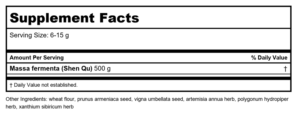 Plum Flower Shen Qu  unsulfured by MayWay - Supplement Facts panel