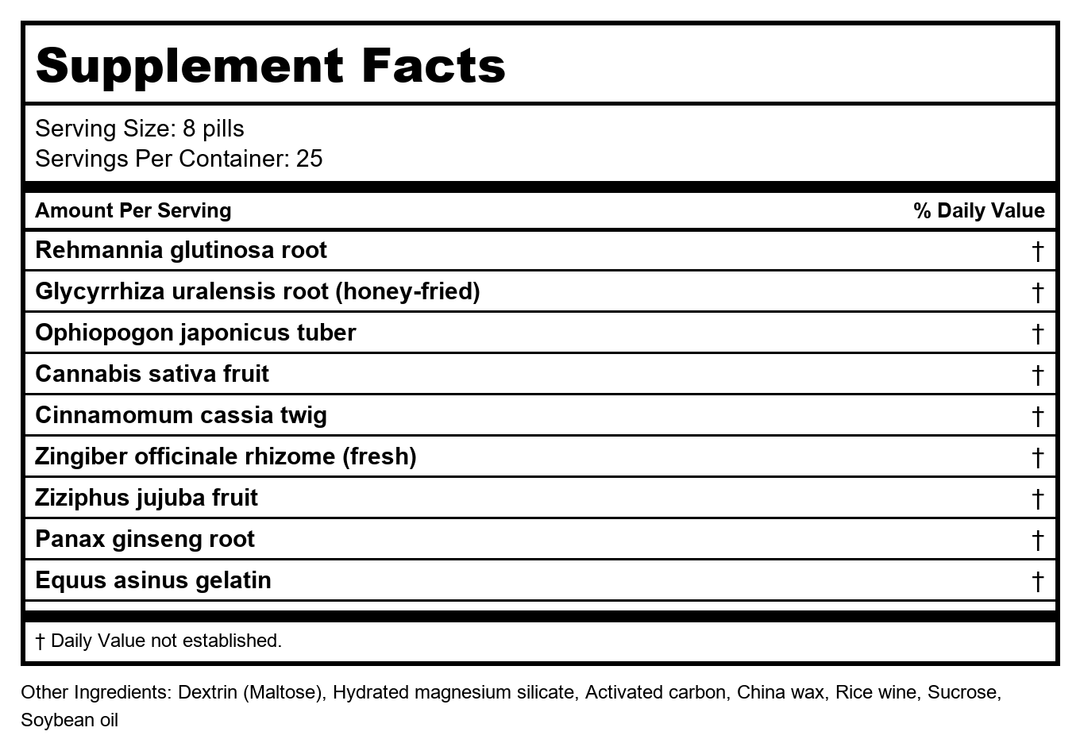 Plum flower Ophiopogon Tuber Root  Cut Mai Men Dong  Ophiopongon Japonicus  Bulk Herbs - 500 g by MayWay - Supplement Facts panel