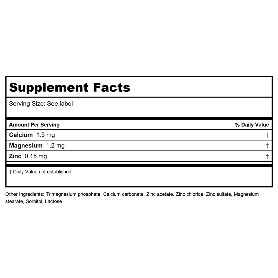 Nutri 03 - Supplement Facts panel