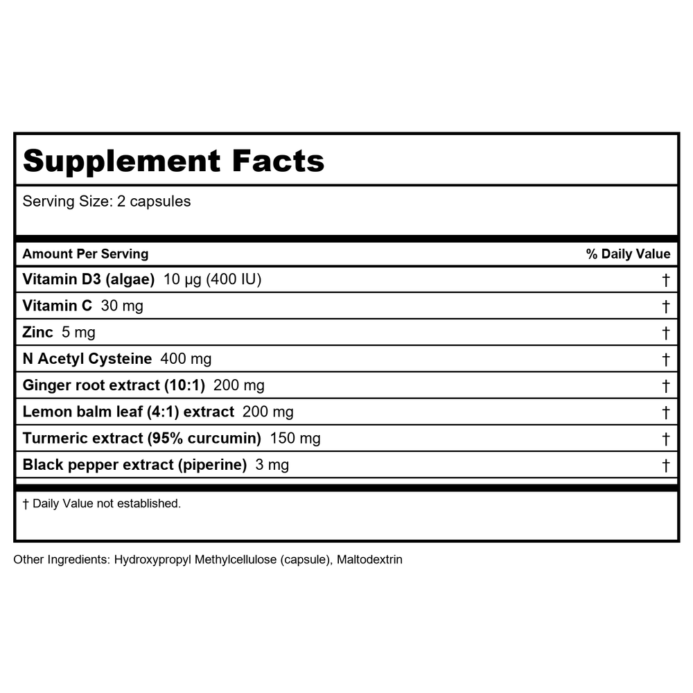 Respiratory immunity Pack - Supplement Facts panel