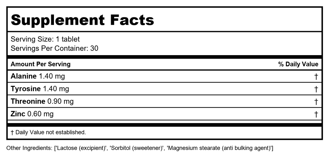 Activa Aquaporin 5 - Supplement Facts panel