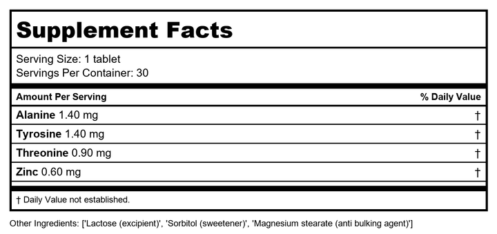 Activa Aquaporin 5 - Supplement Facts panel