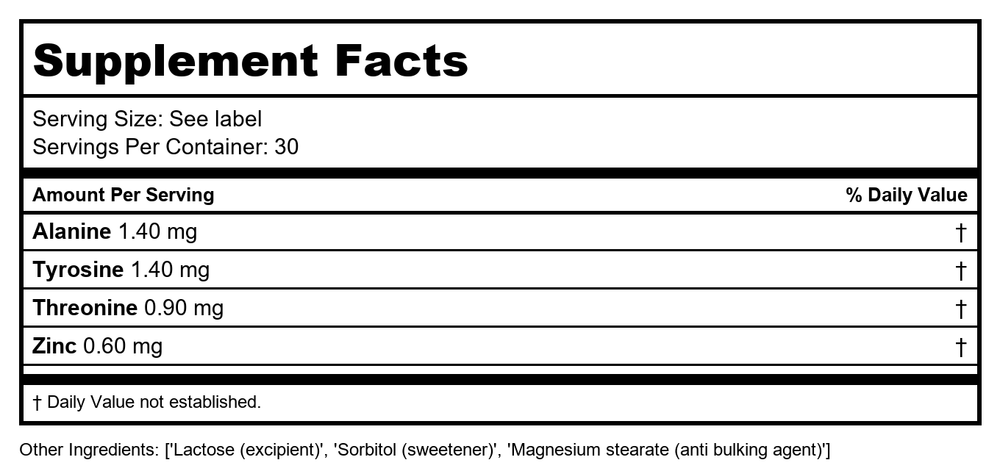 Activa Aquaporin 7 - Supplement Facts panel