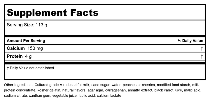 Activa Nutri 16 - Supplement Facts panel