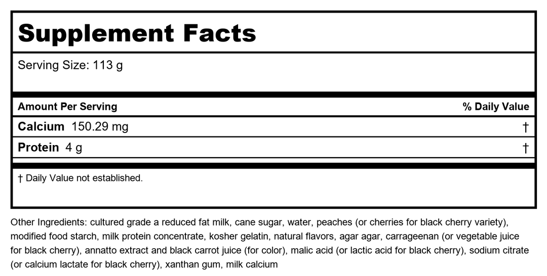 Activa Nutri 17 - Supplement Facts panel
