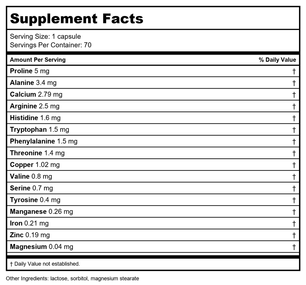 Activa Nutri 22 - Supplement Facts panel