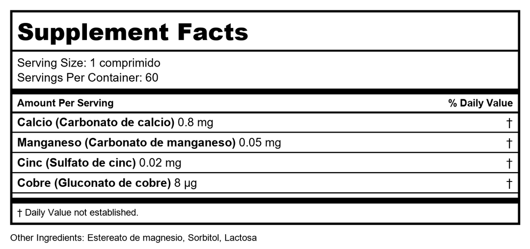 Activa Nutri 23 - Supplement Facts panel