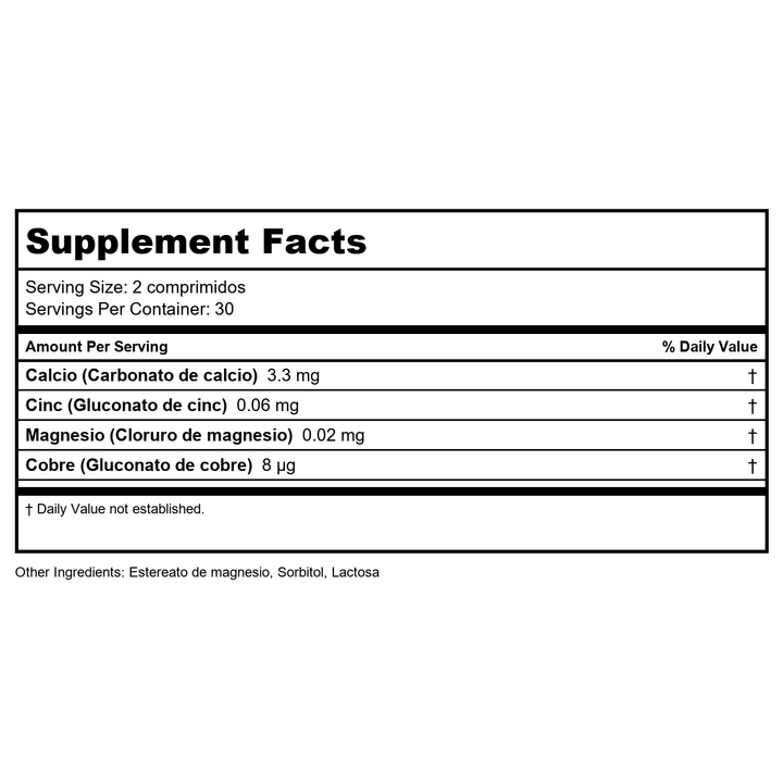 Activa Nutri 33 - Supplement Facts panel