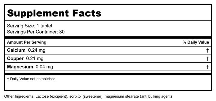 Activa Wavelength 6 - Supplement Facts panel