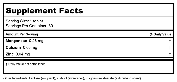 Activa Wavelength 8 - Supplement Facts panel