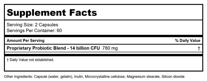 Pb 8, Probiotic 8 Strain, 120 Count - Supplement Facts panel