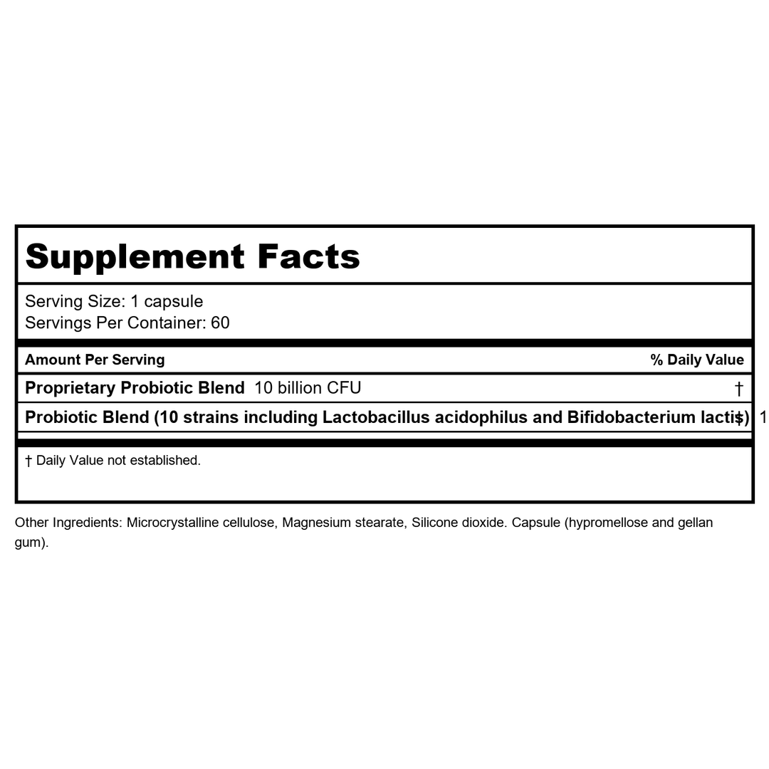Nutrition Now PB 8 Probiotic Immune System and Digestive Support* Dietary Supplement, 60 Count - Supplement Facts panel