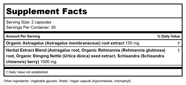 AI ImmunoRenew - 60 Capsules by Gaia Professionals - Supplement Facts panel