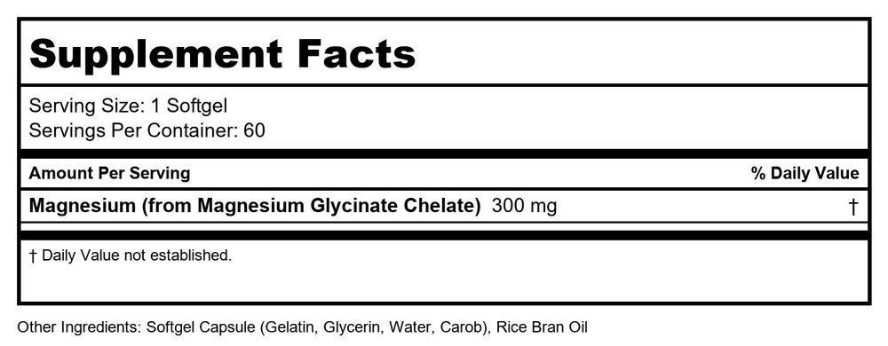 PROTOCOL FOR LIFE BALANCE Magnesium GLYCINATE HIGH Absorption 180 VCAPS - Supplement Facts panel