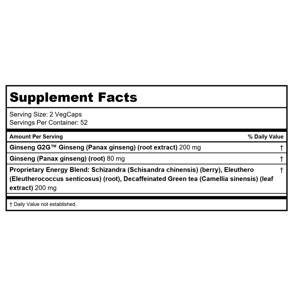 Ginsana Extract, 105 Count - Supplement Facts panel