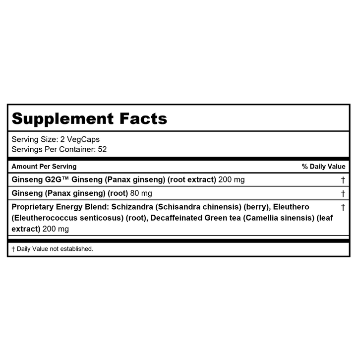 Ginsana Extract, 105 Count - Supplement Facts panel