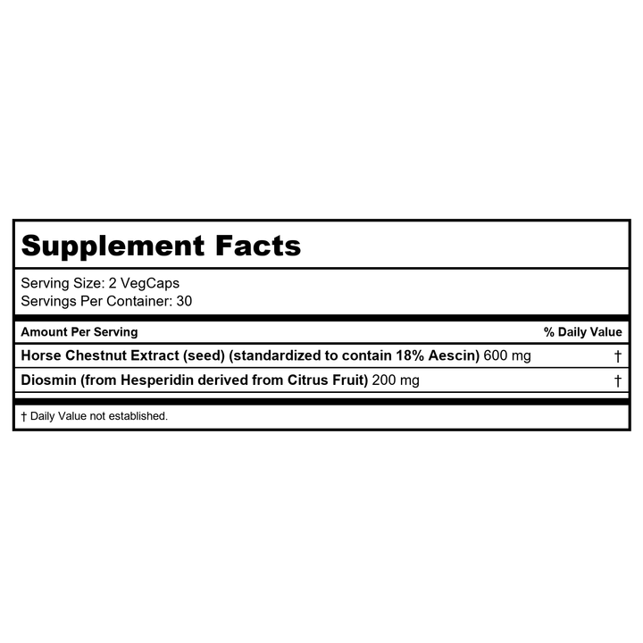Ginsana Venastat, 60 Capsules (2-Pack) - Supplement Facts panel
