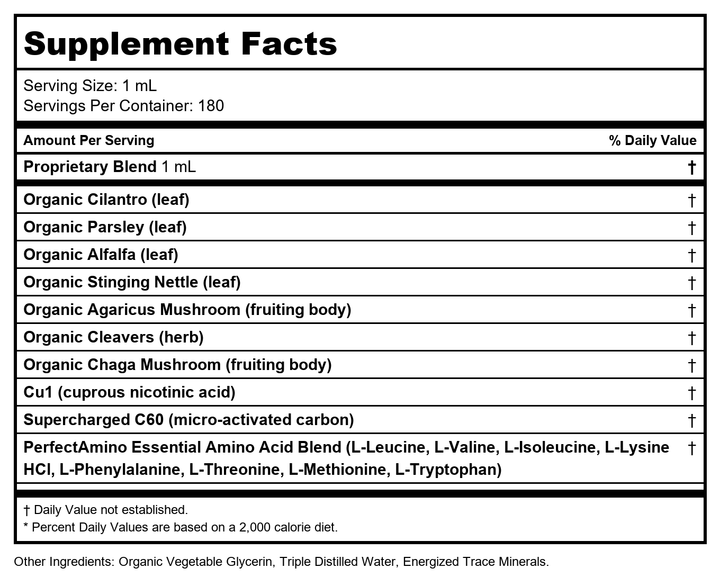 Metal-Free / 3 Pack (180 ml / 180 servings) - Supplement Facts panel